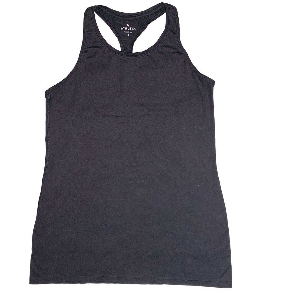 Athleta Solid Black Racerback Tanktop Sz S (RUNS  BIG)
